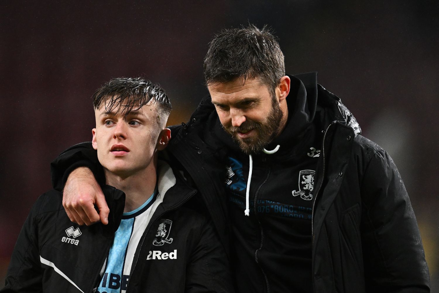 Ben Doak with Michael Carrick at Middlesbrough