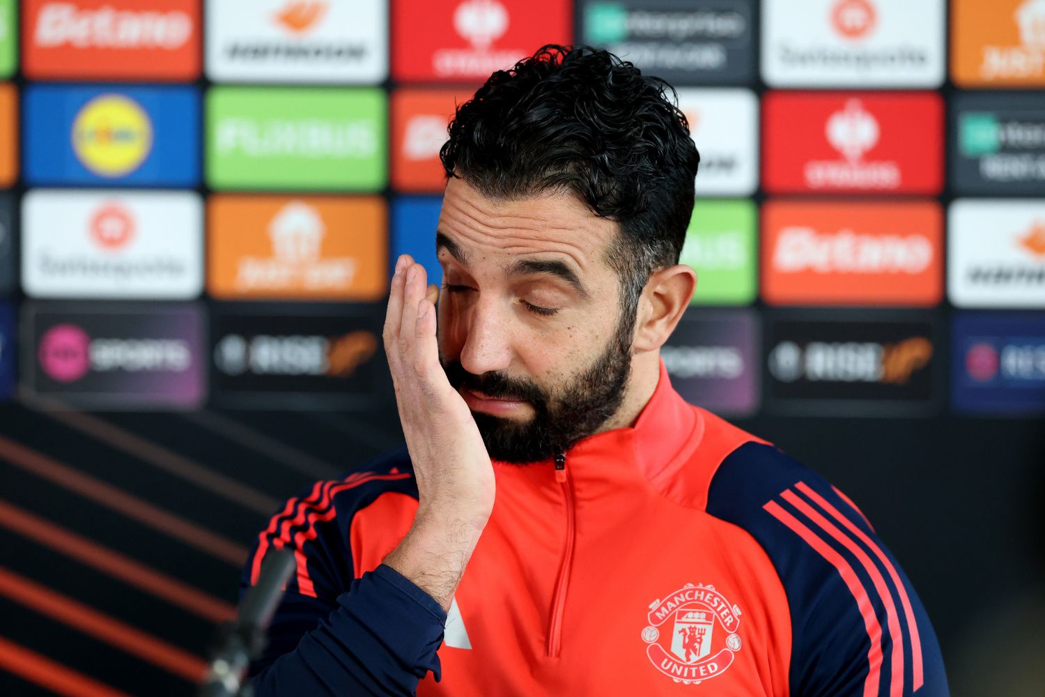 Ruben Amorim faces the media with Manchester United