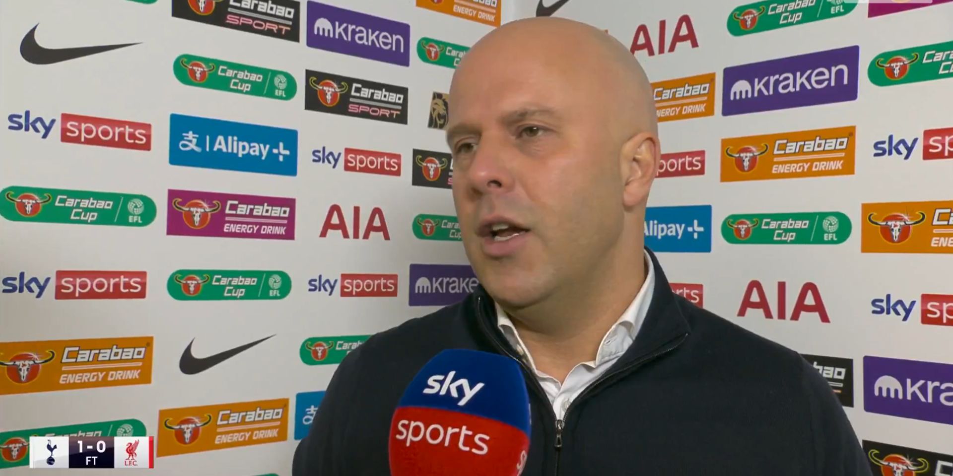 Arne Slot on Stuart Attwell's decisions against Tottenham