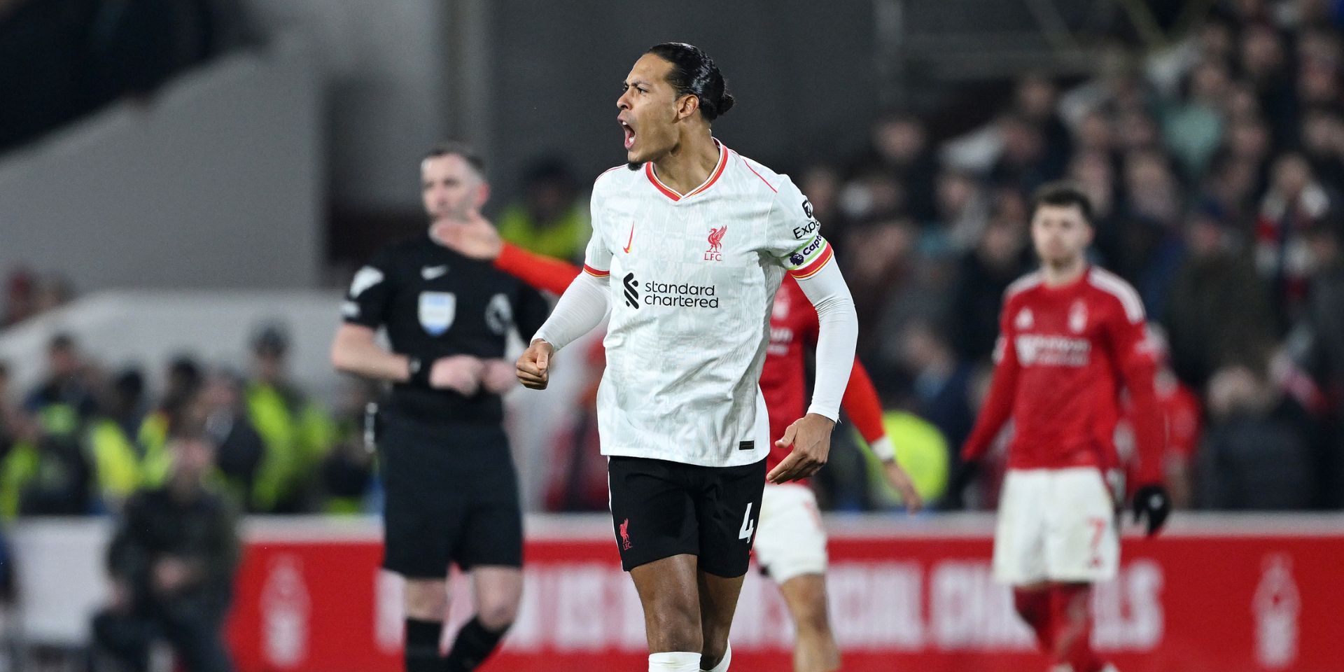 Virgil van Dijk plays against Nottingham Forest
