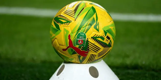The ball used for Liverpool's cup match with Tottenham