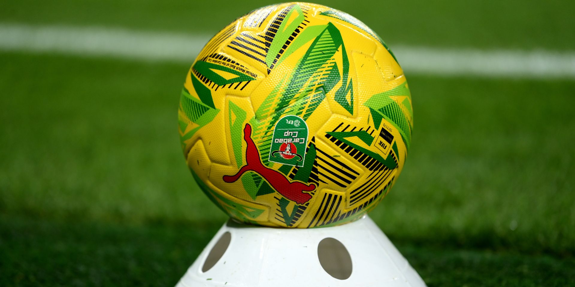 The ball used for Liverpool's cup match with Tottenham