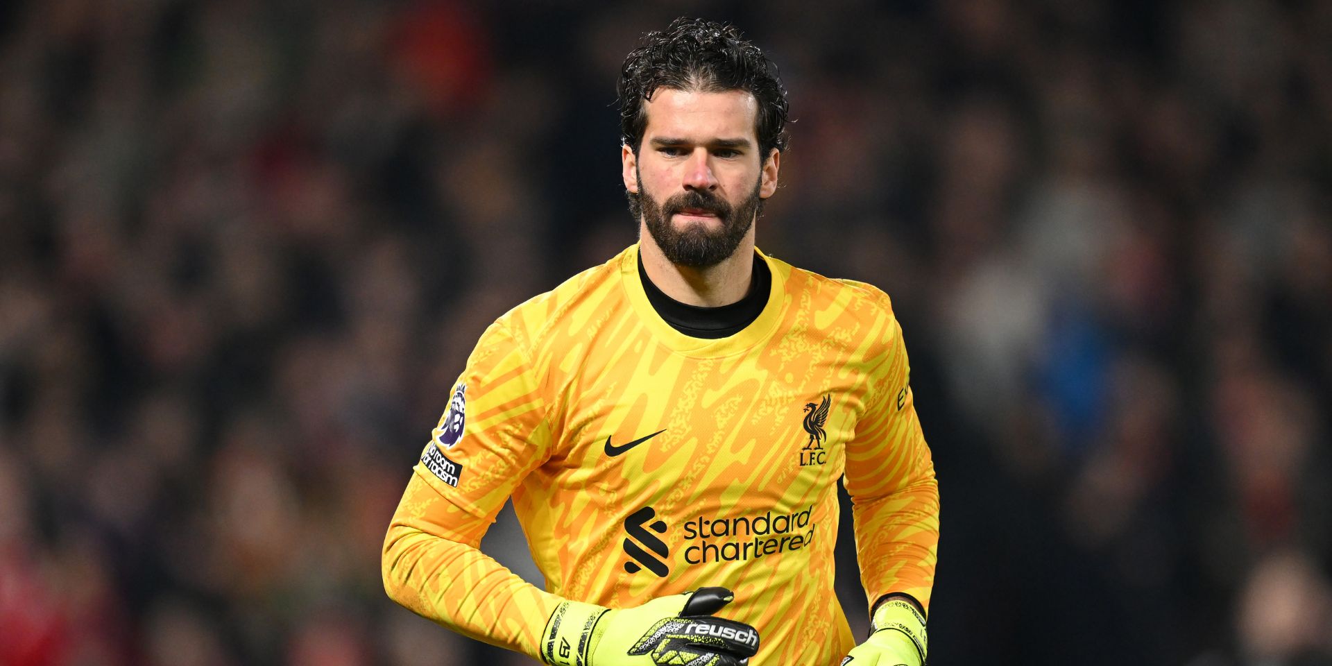 Alisson Becker playing for Liverpool