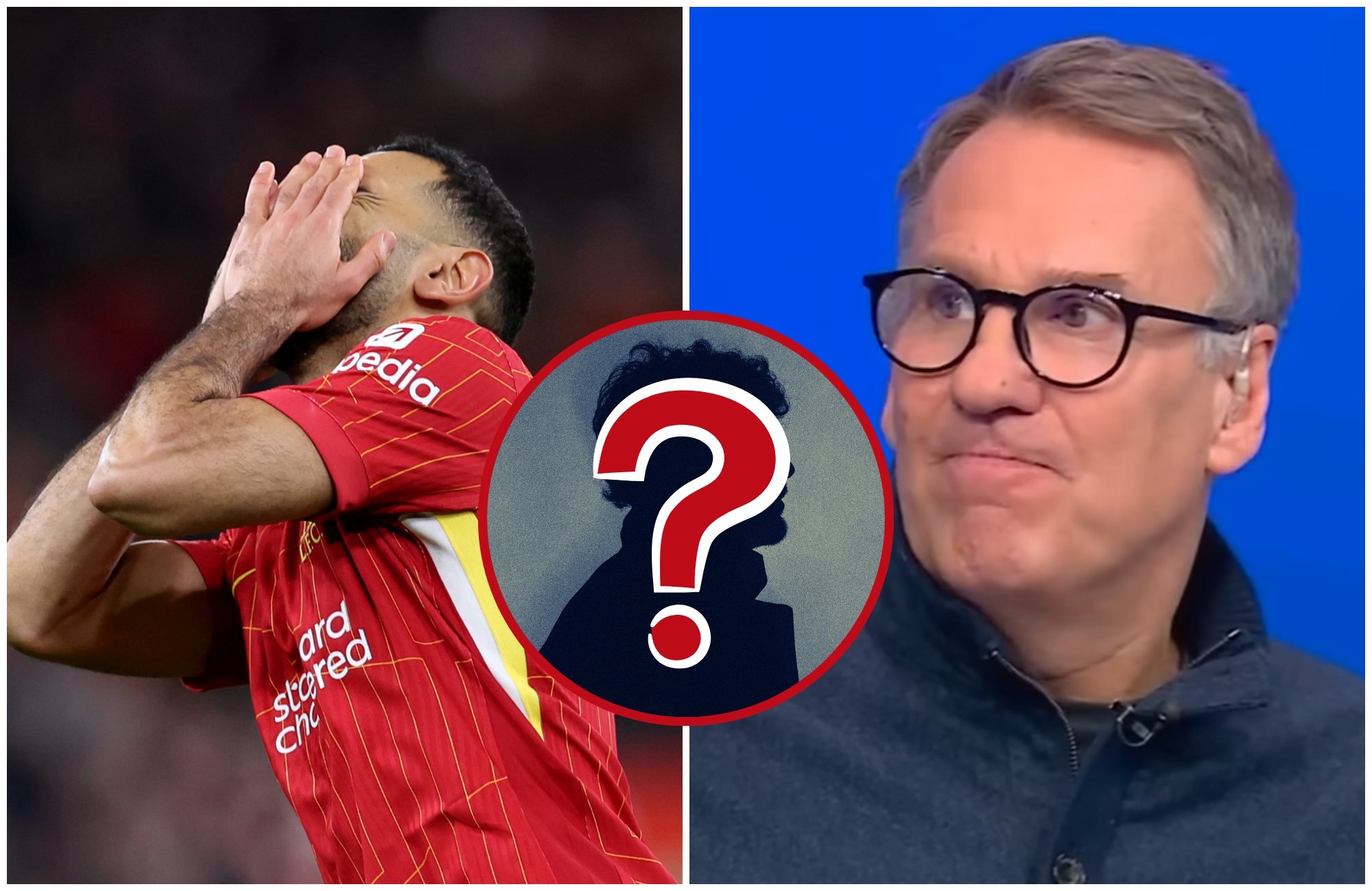 Paul Merson looks at a frustrated Mo Salah.