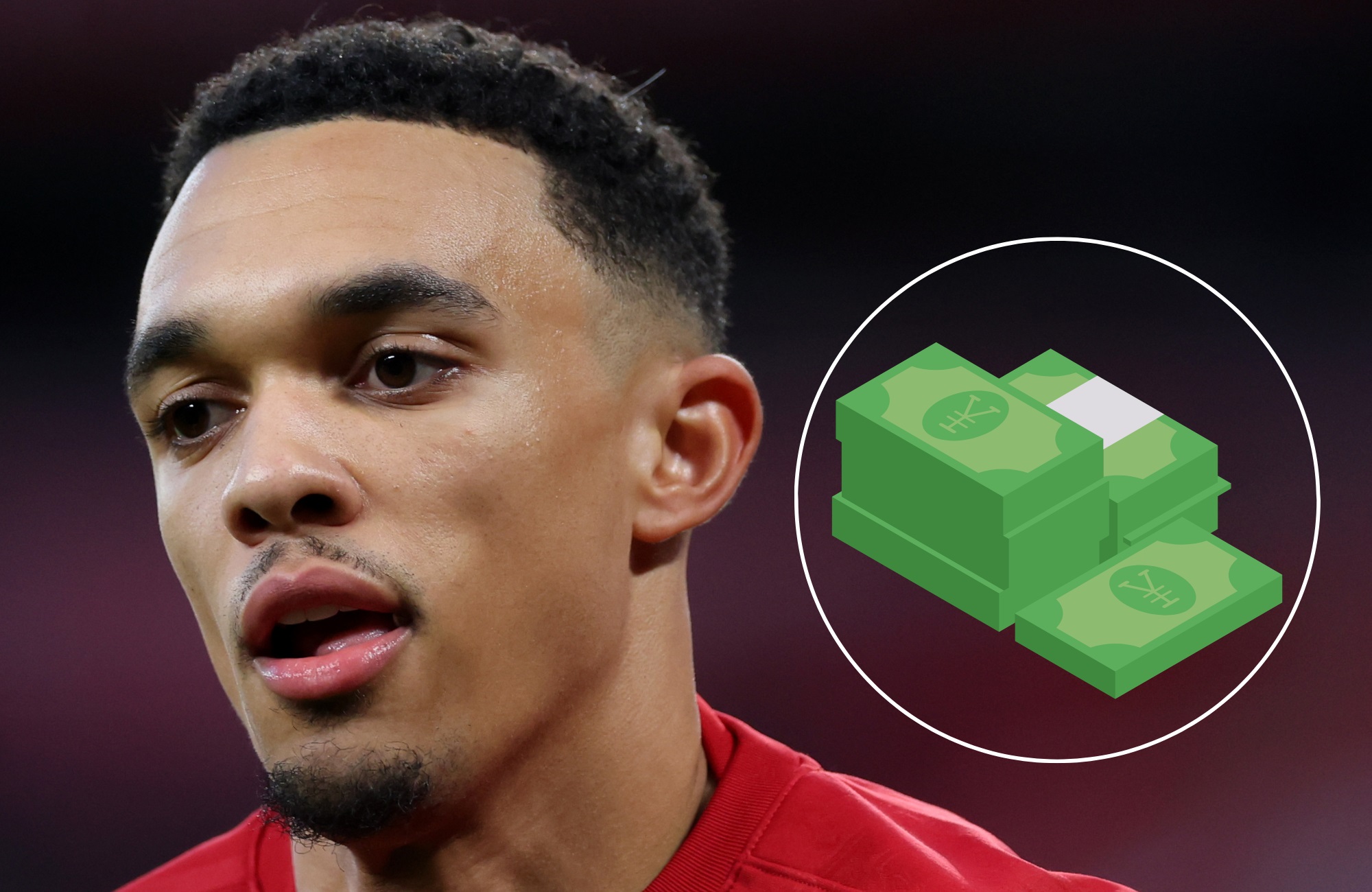 Trent Alexander-Arnold looks on during a warm-up ahead of Liverpool v Manchester City.