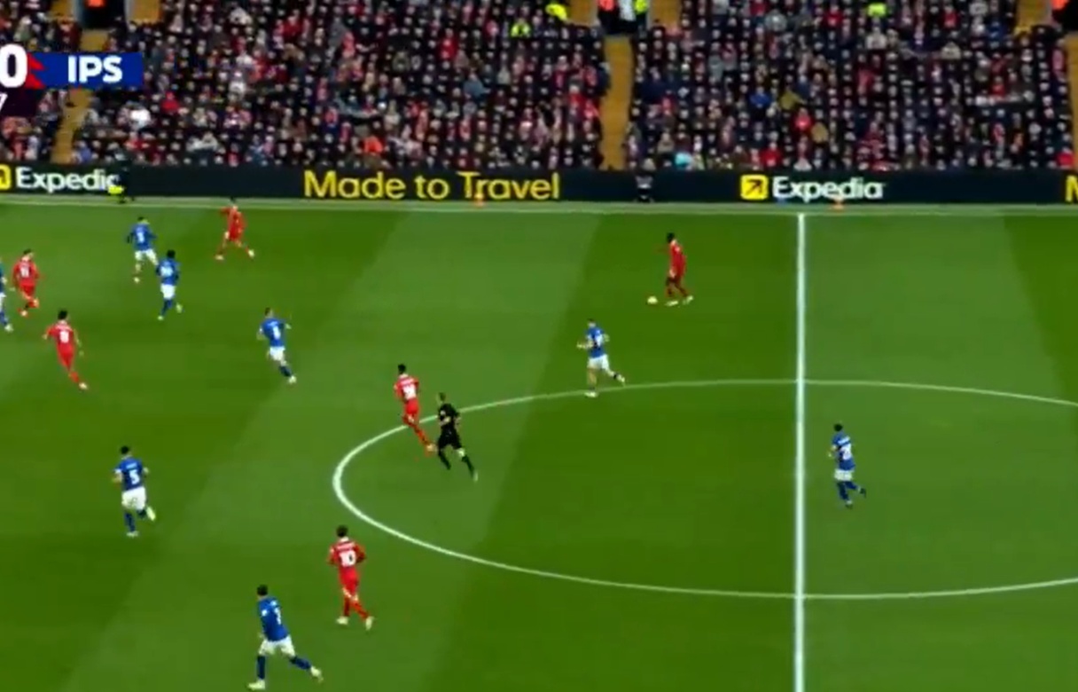 Ibrahima Konate picked out Dominik Szoboszlai with a masterful assist against Ipswich