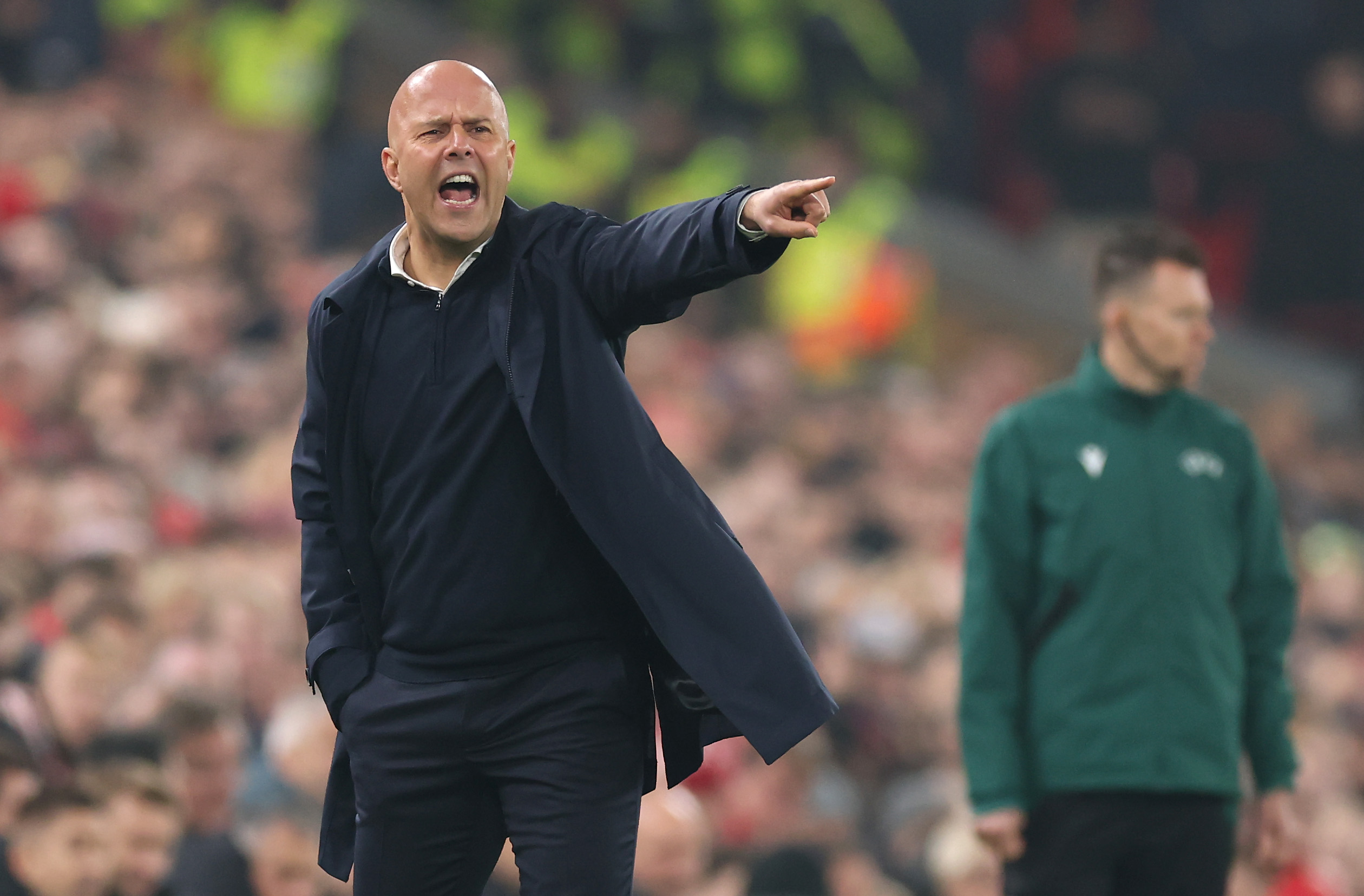 Arne Slot was seen raging at Diogo Jota during Liverpool's defeat to Tottenham