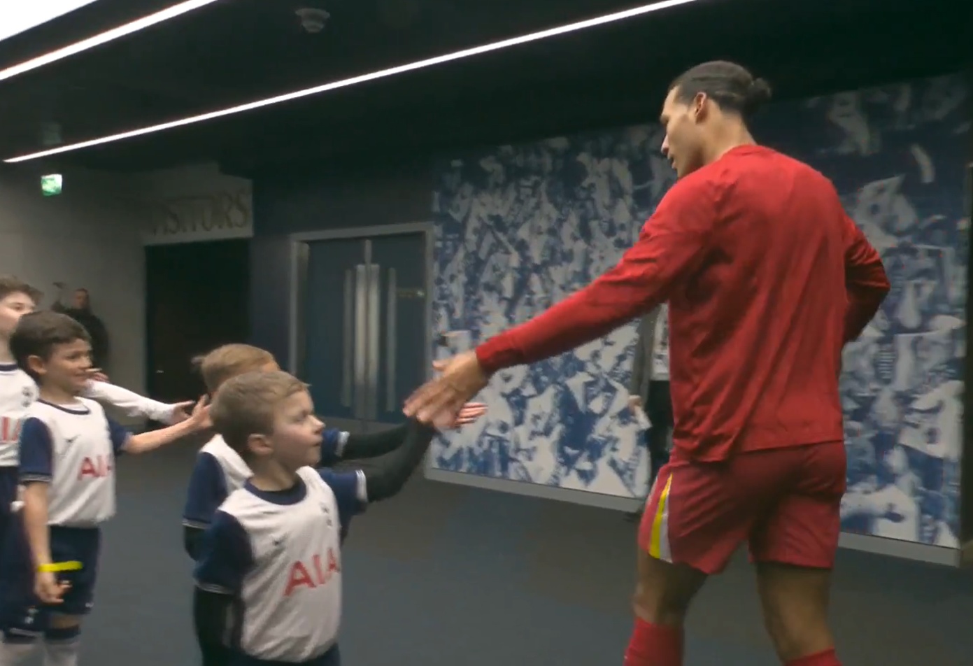 Virgil van Dijk was asked by Tottenham's mascots if he'd consider signing for Spurs