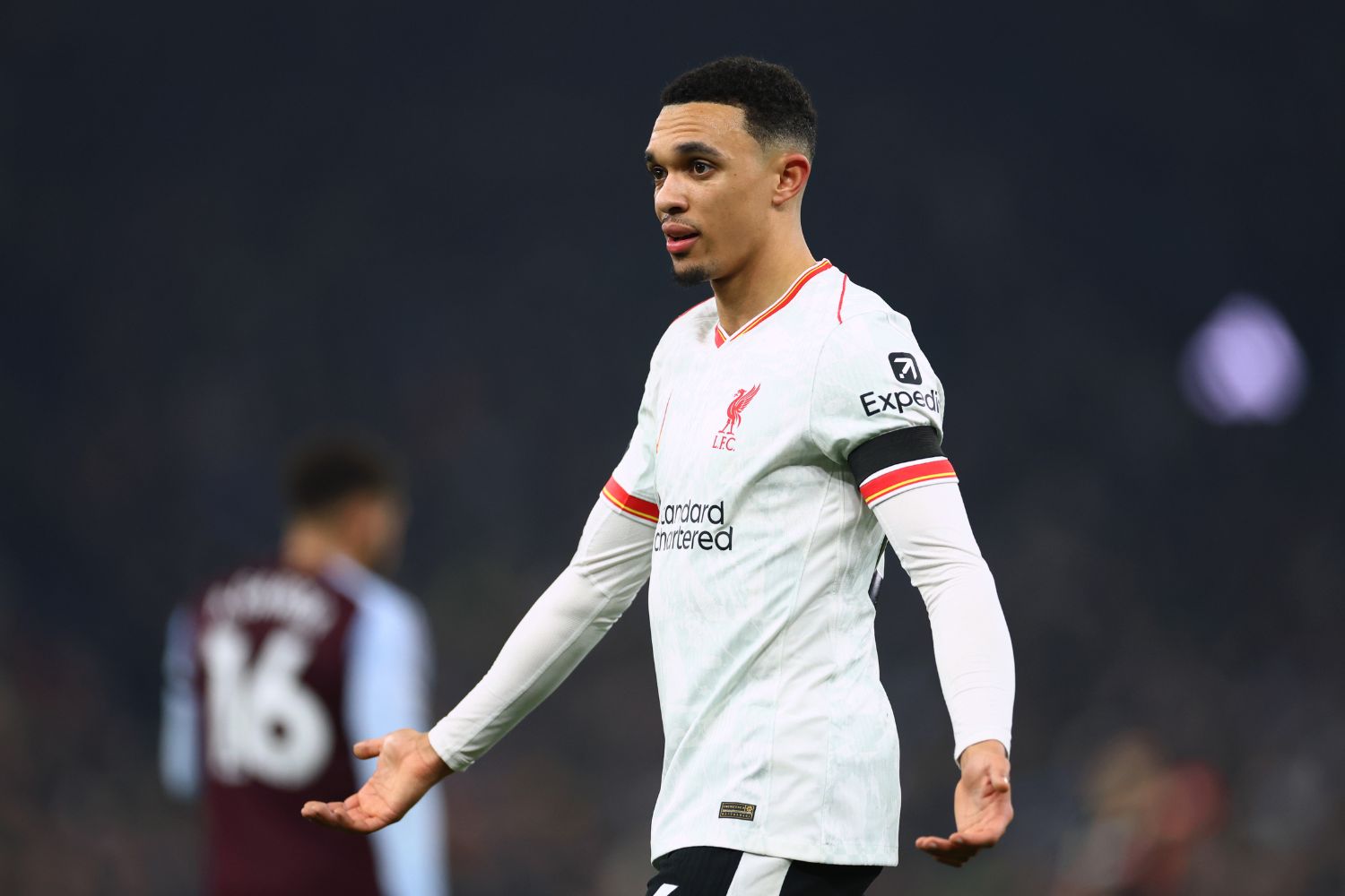 Trent Alexander-Arnold in action against Aston Villa