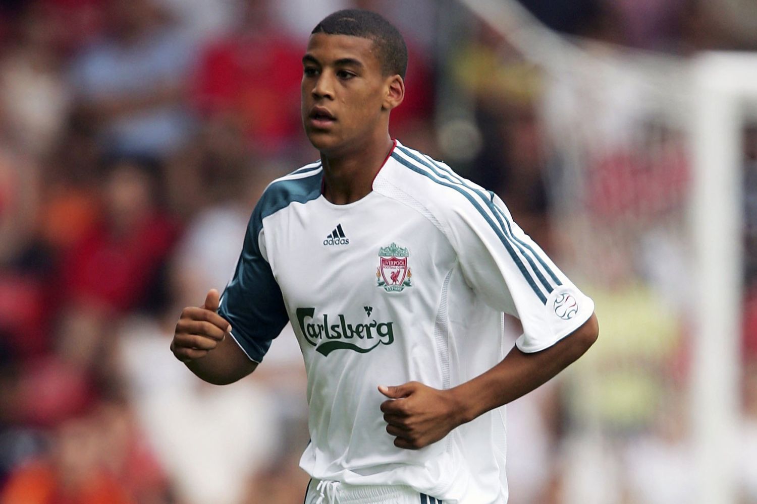Lee Peltier plays for Liverpool in July 2006