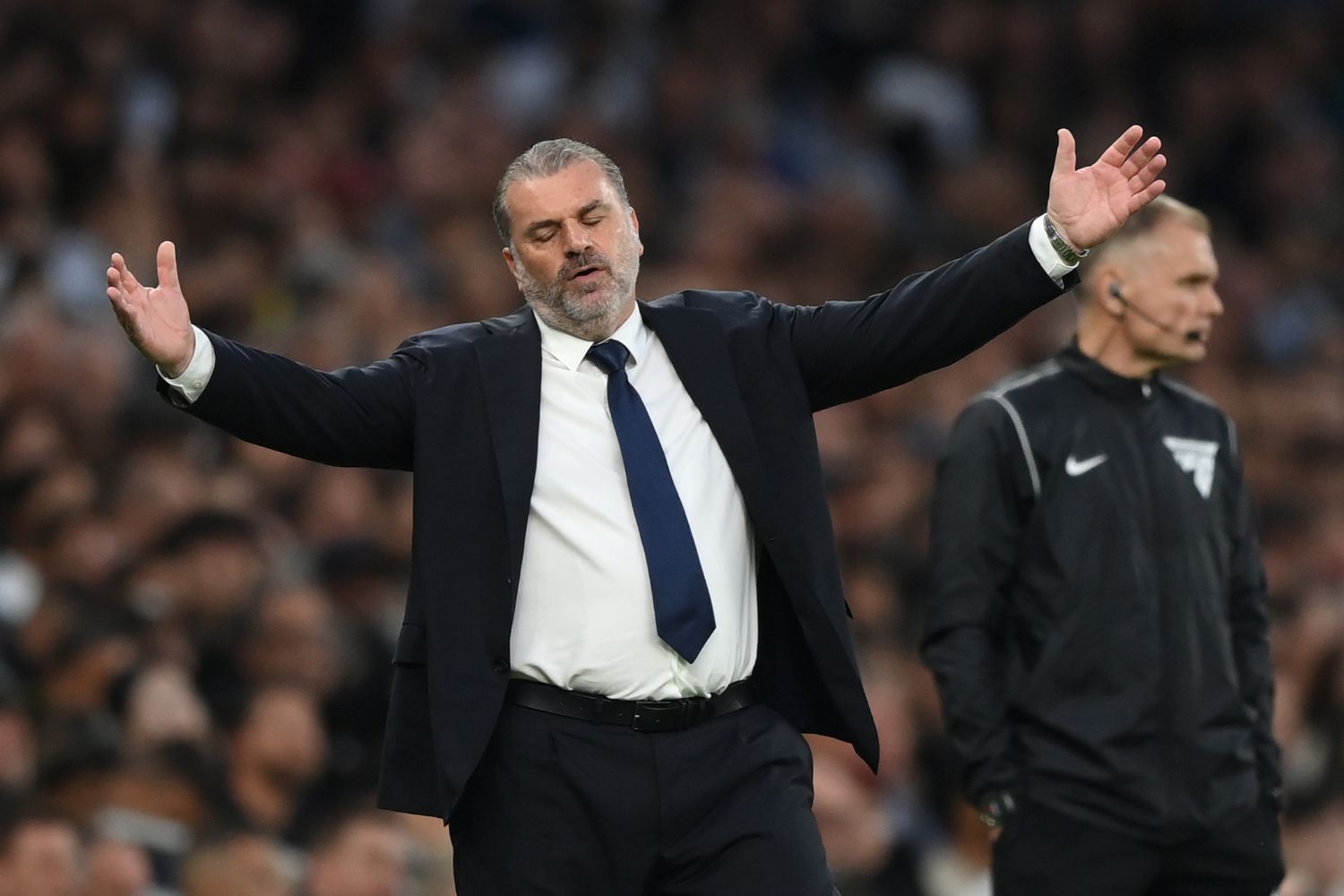 Ange Postecoglou watches Tottenham in anguish