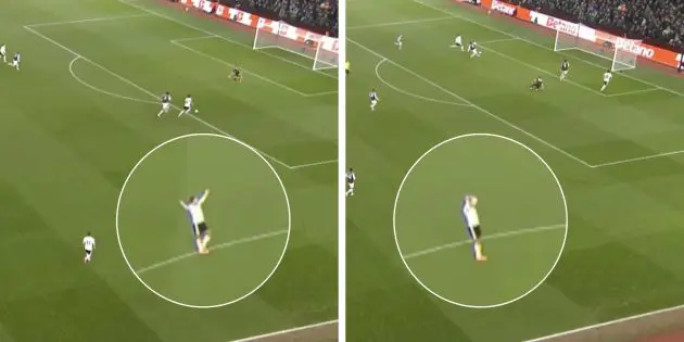 Virgil van Dijk's reaction before and after Nunez got the ball for his chance