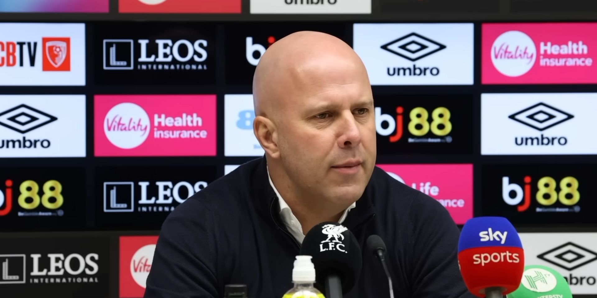 Arne Slot talks about tactical changes against Bournemouth