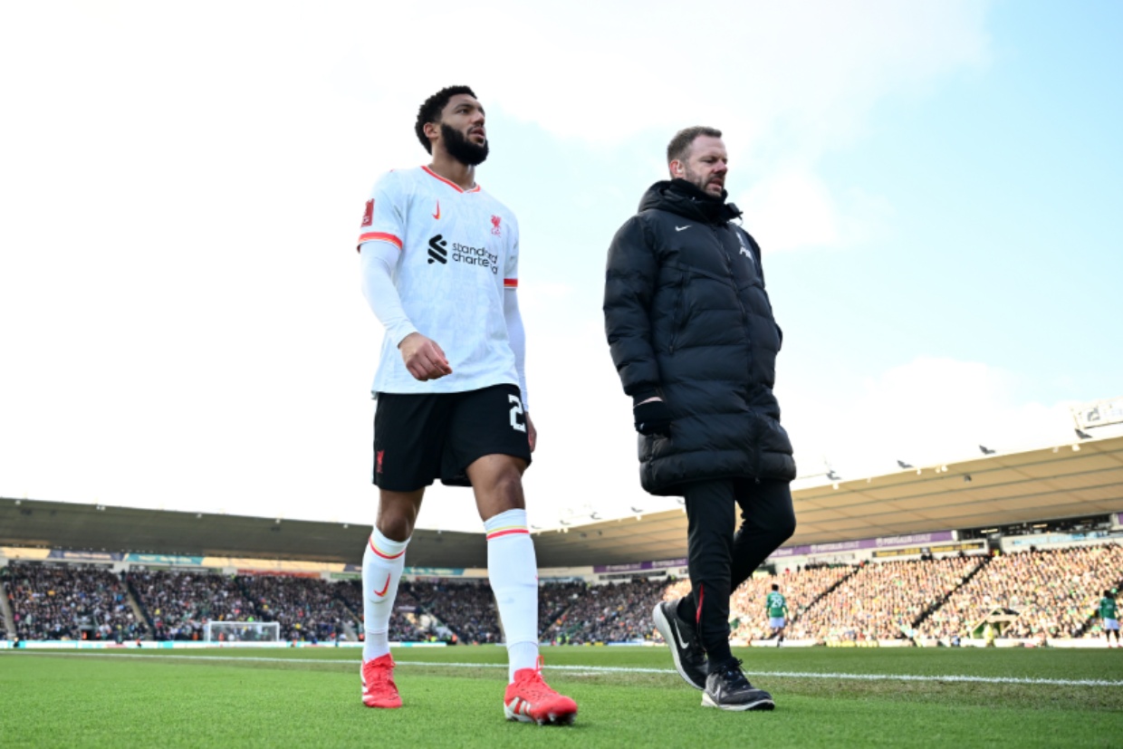 Joe Gomez suffered a hamstring injury during Liverpool's defeat to Plymouth
