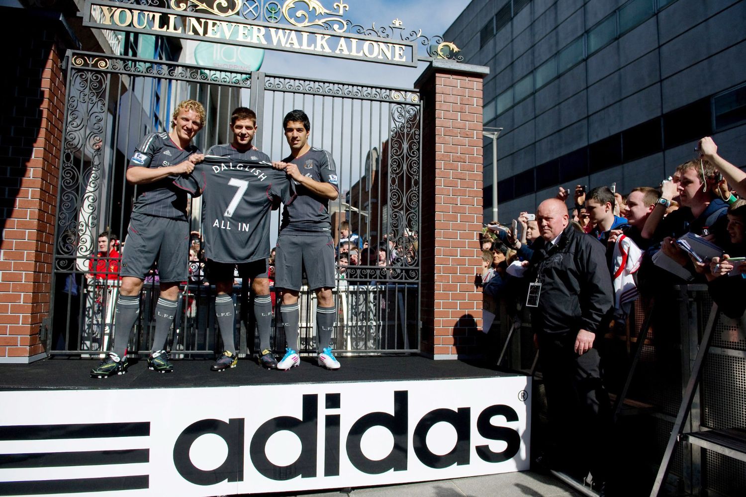 Liverpool's last Adidas shirt shoot
