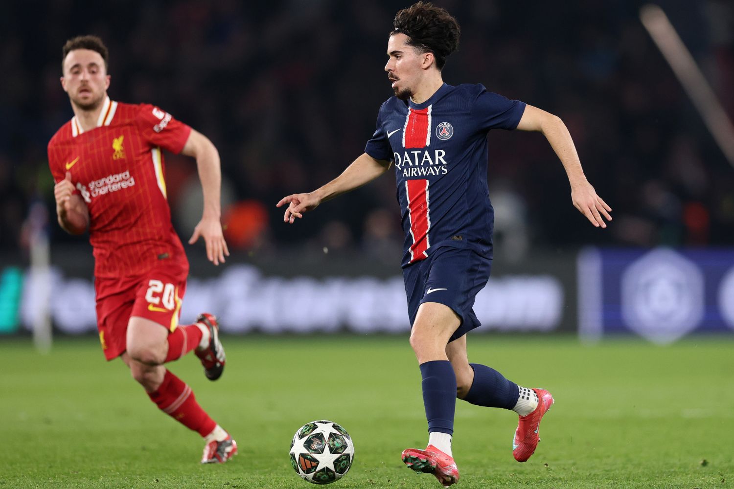 Vitinha of PSG runs with the ball