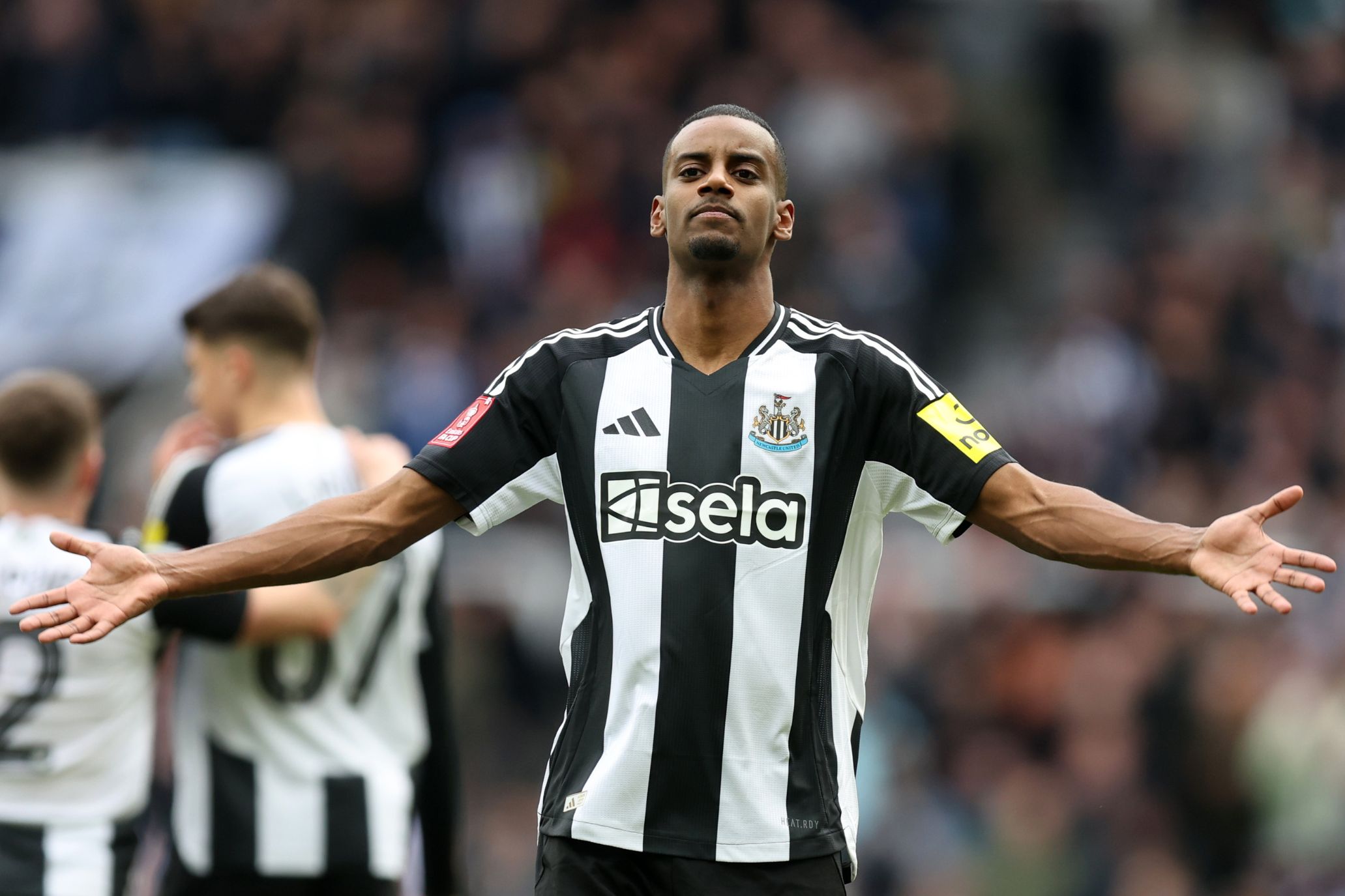 Alexander Isak celebrates a goal for Newcastle