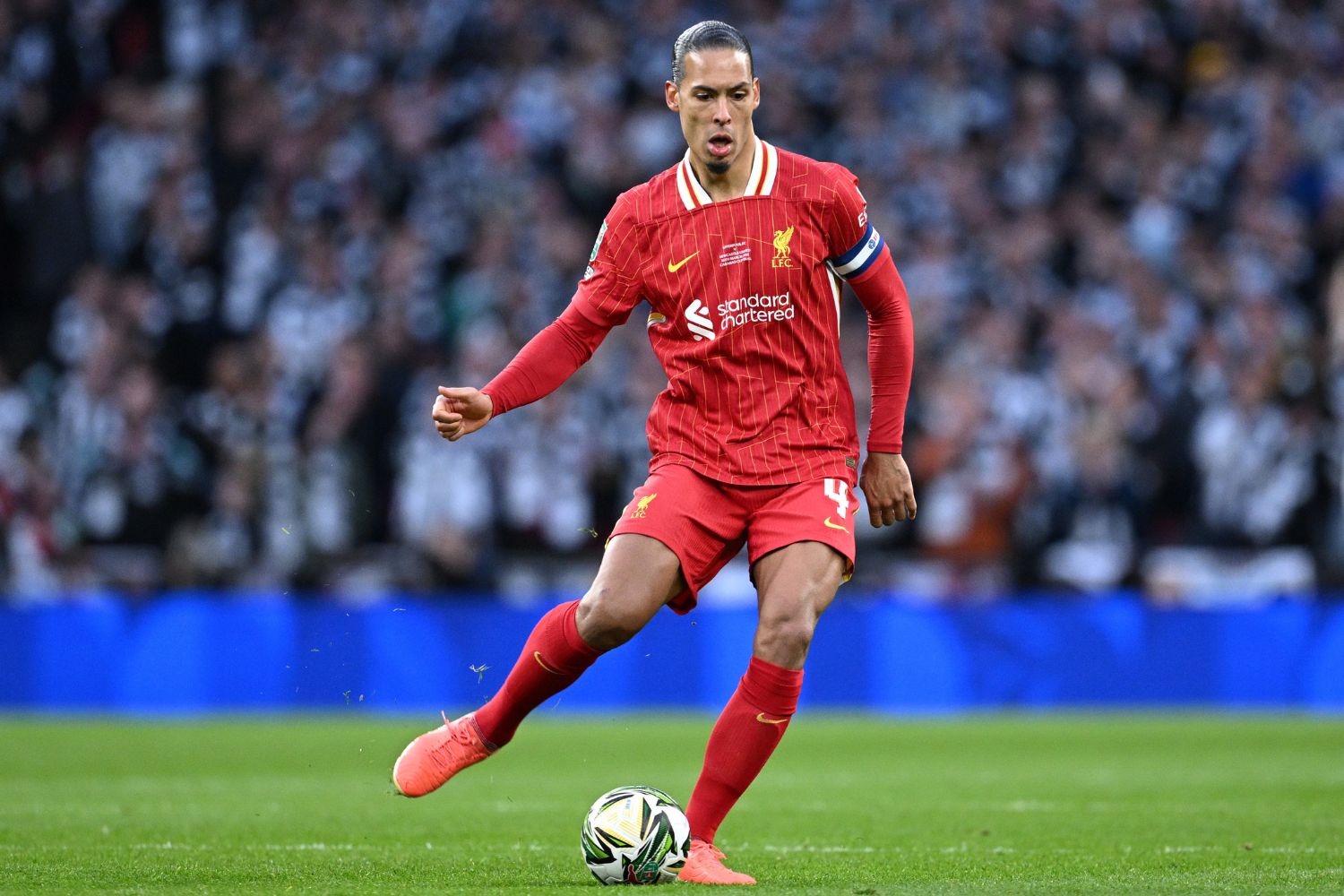 Virgil van Dijk captains Liverpool at Wembley