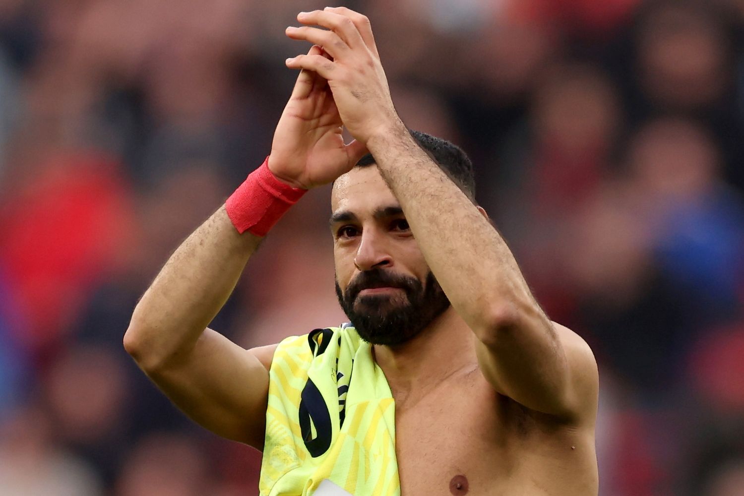 Mo Salah with Albert Gronbaek's shirt