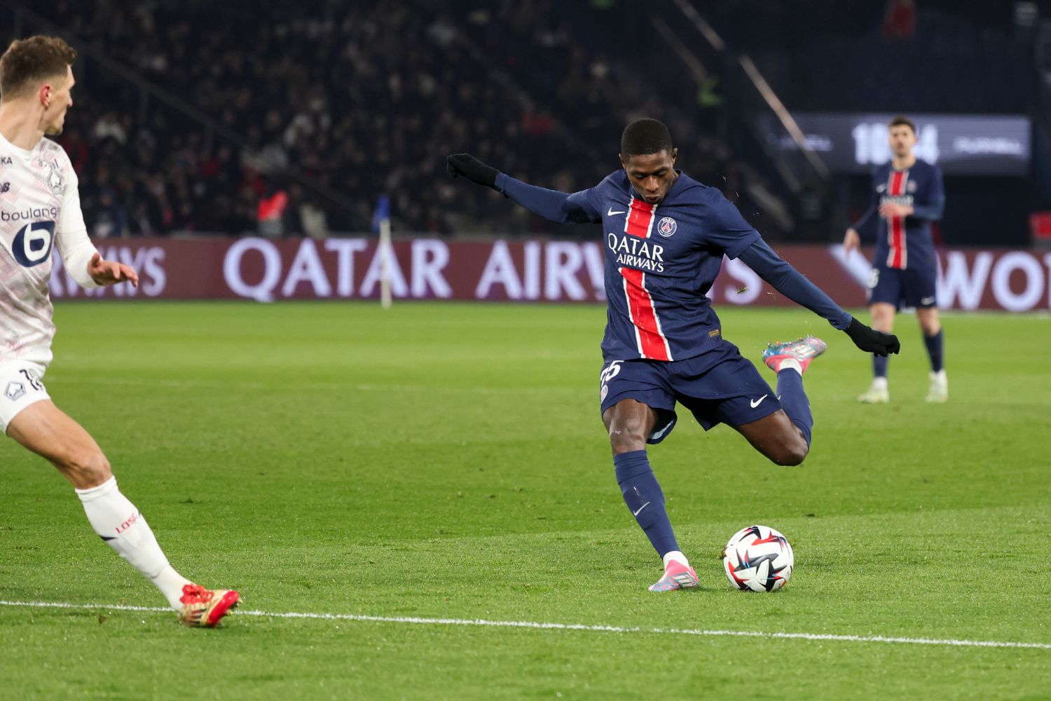 Nuno Mendes of Paris Saint-Germain against Lille