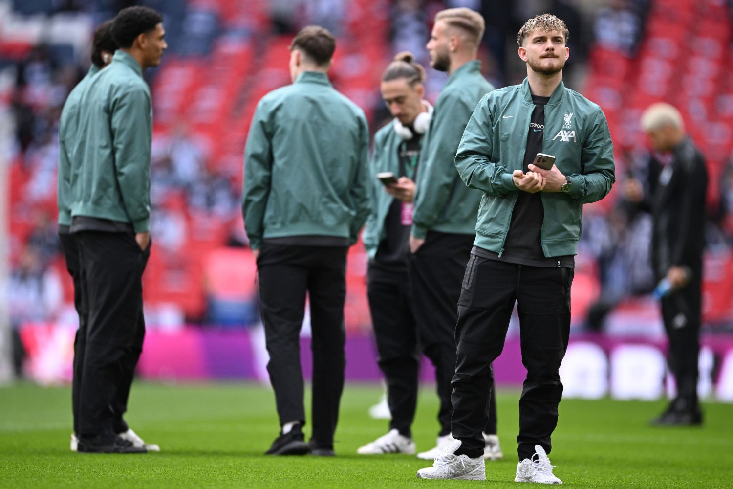 Harvey Elliott at Wembley before Newcastle