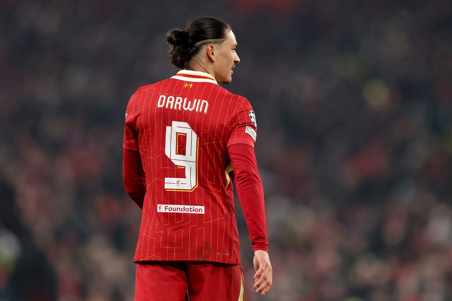 Darwin Nunez in action for Liverpool at Anfield