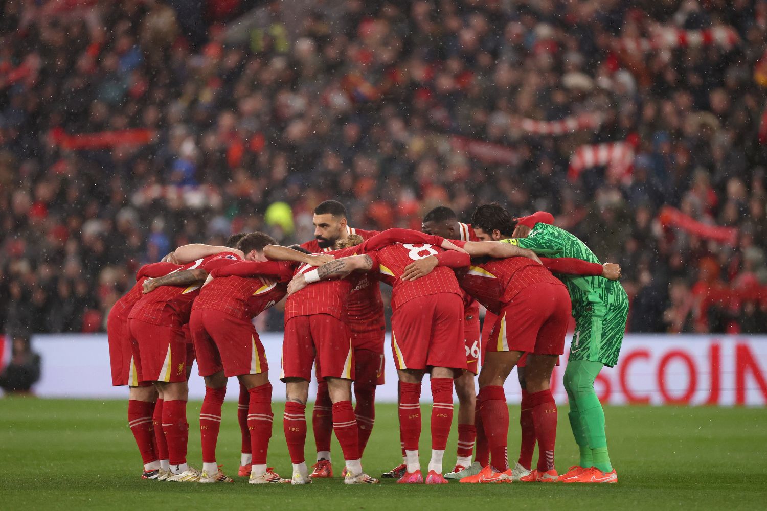 Liverpool players before the game with Newcastle