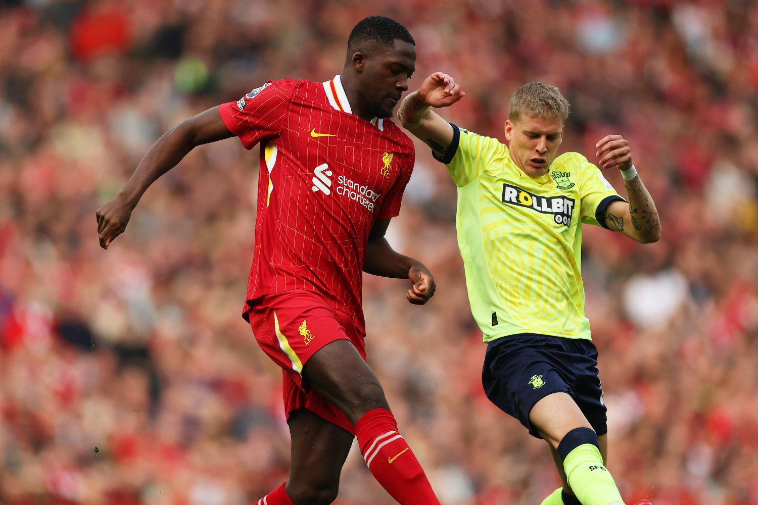 Ibou Konate in action against Southampton