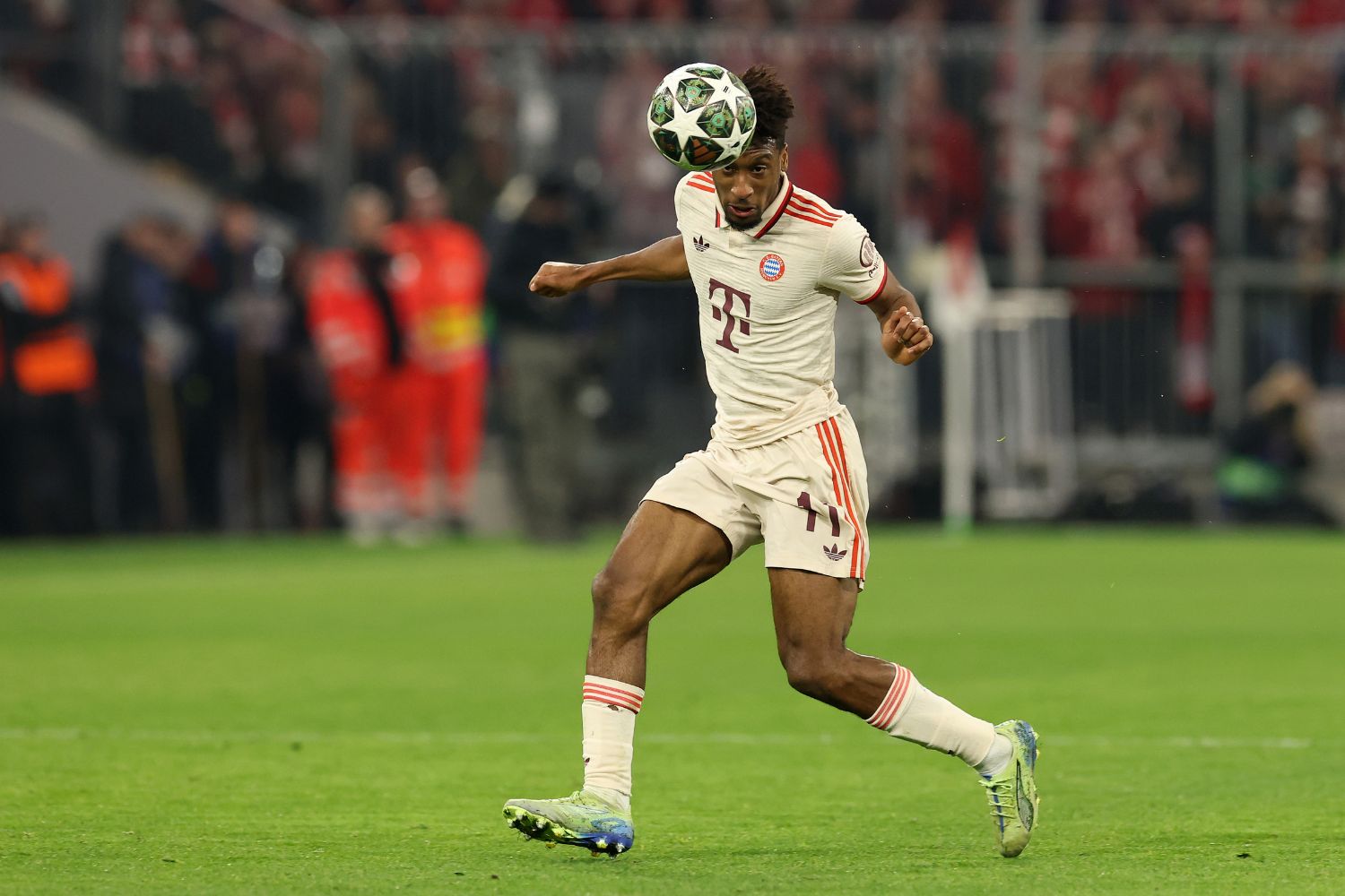 Kingsley Coman in action for Bayern Munich