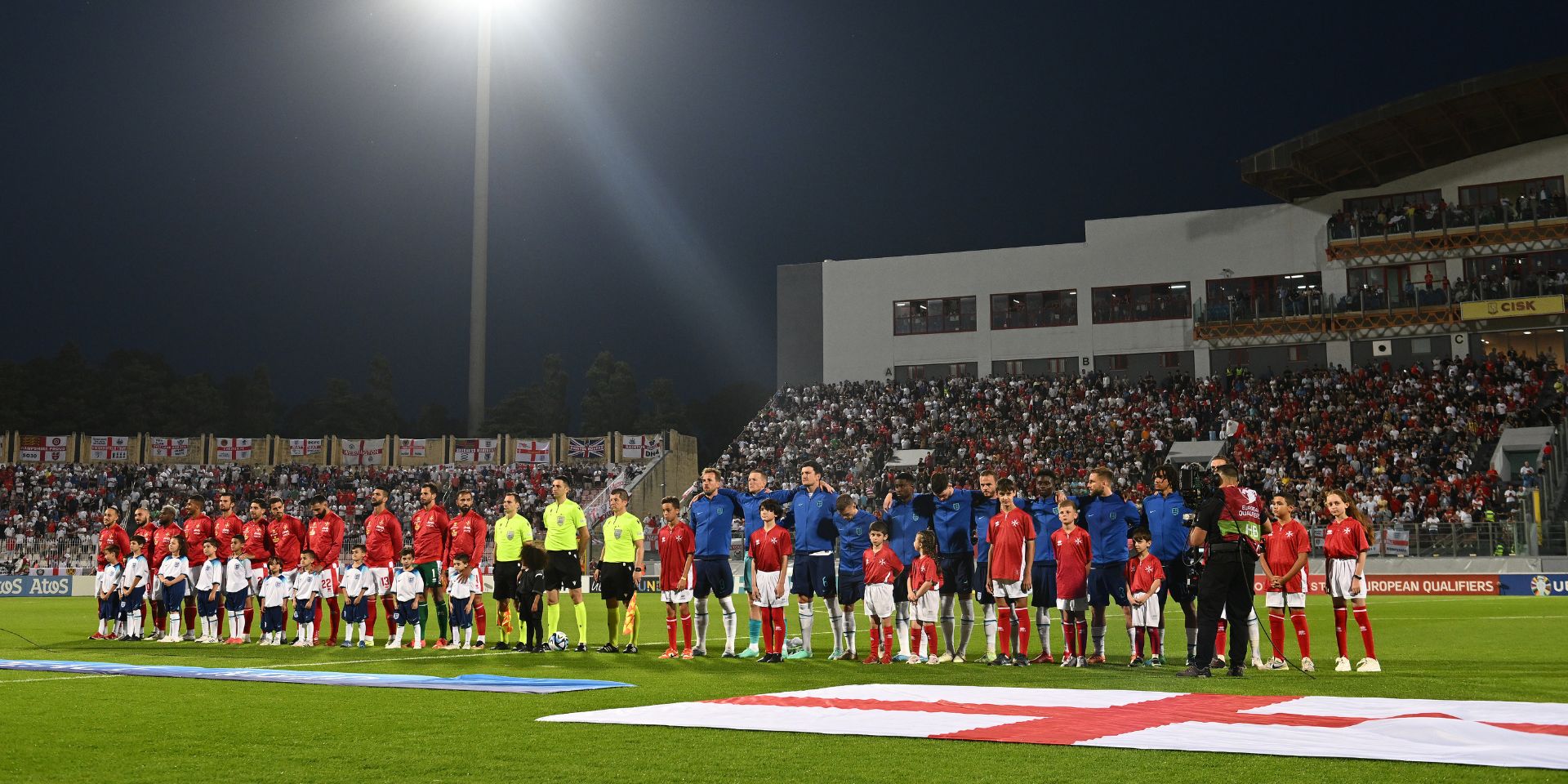 England and Malta play each other in Malta