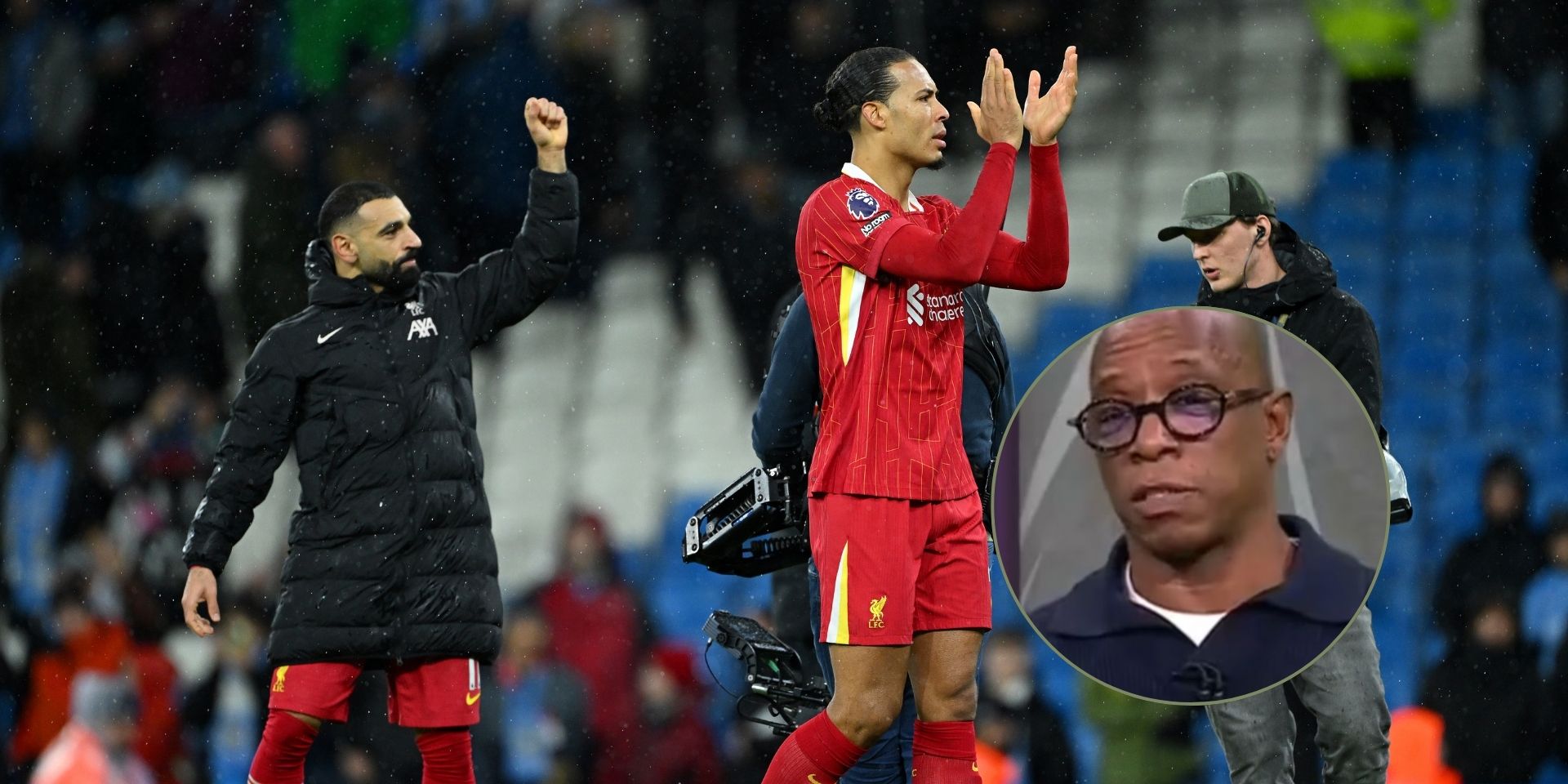 Liverpool players celebrate beating Manchester City