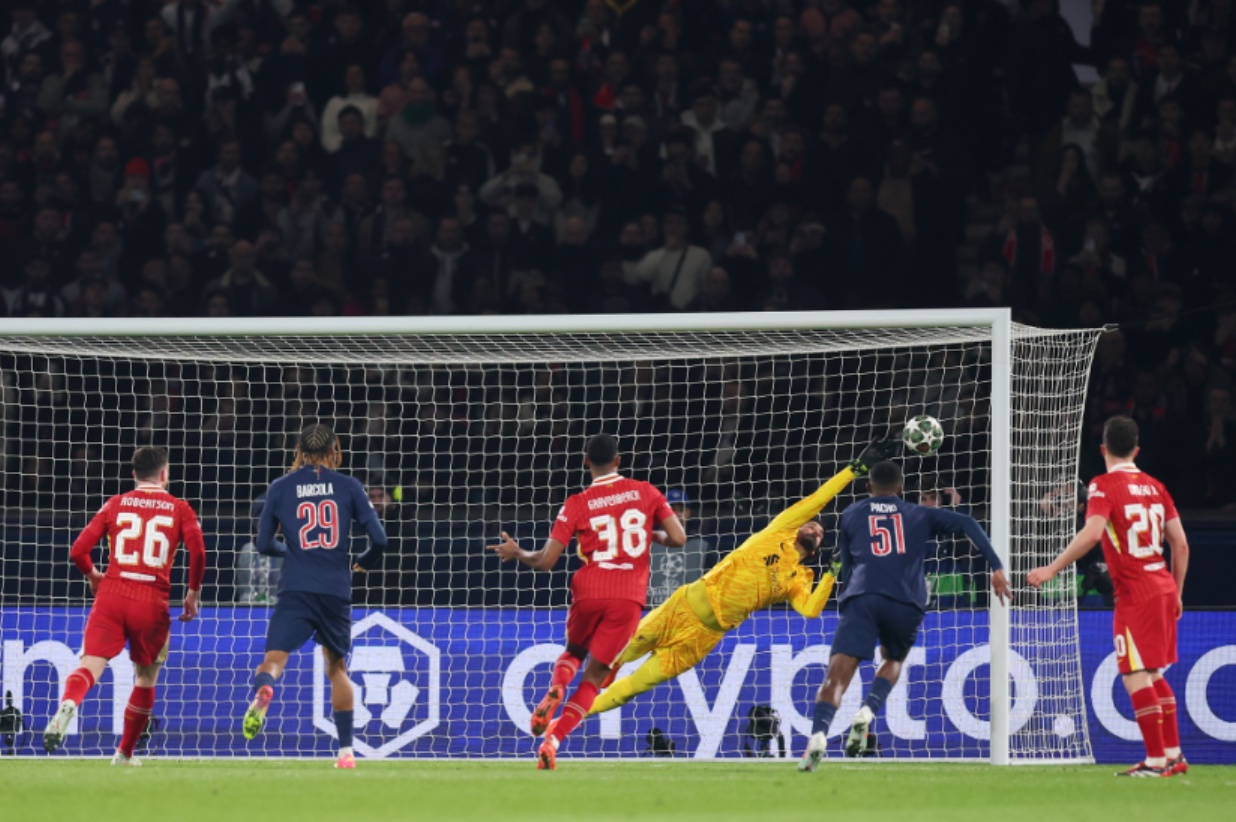 Alisson Becker produced a goalkeeping masterclass in Liverpool's win over PSG