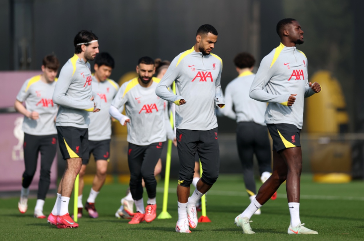 Cody Gakpo trained with Liverpool ahead of Tuesday night's match against PSG