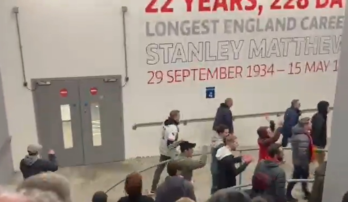 Liverpool fans remained defiant as they exited Wembley on Sunday
