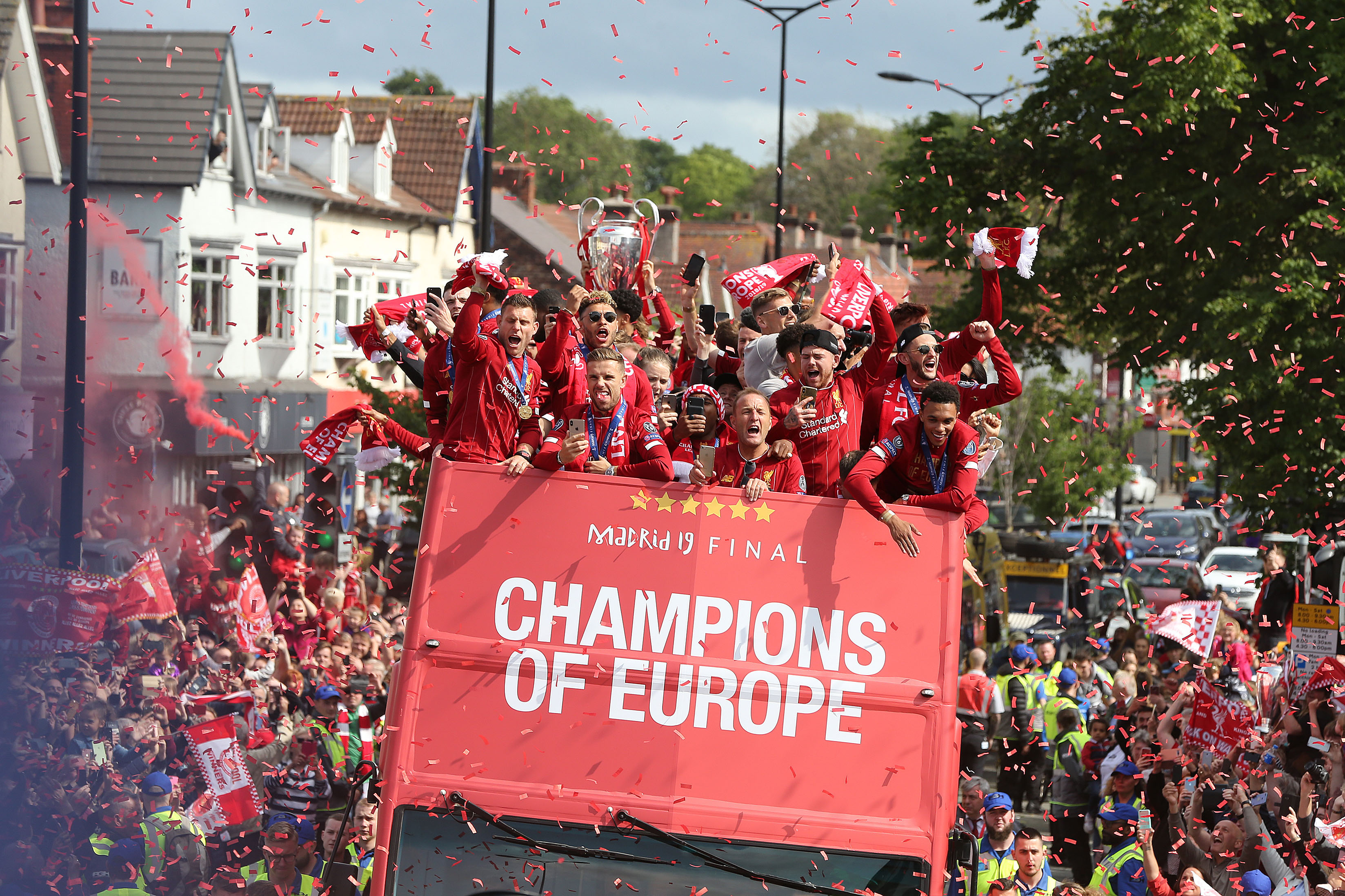 Liverpool celebrate winning the Champions League in 2019