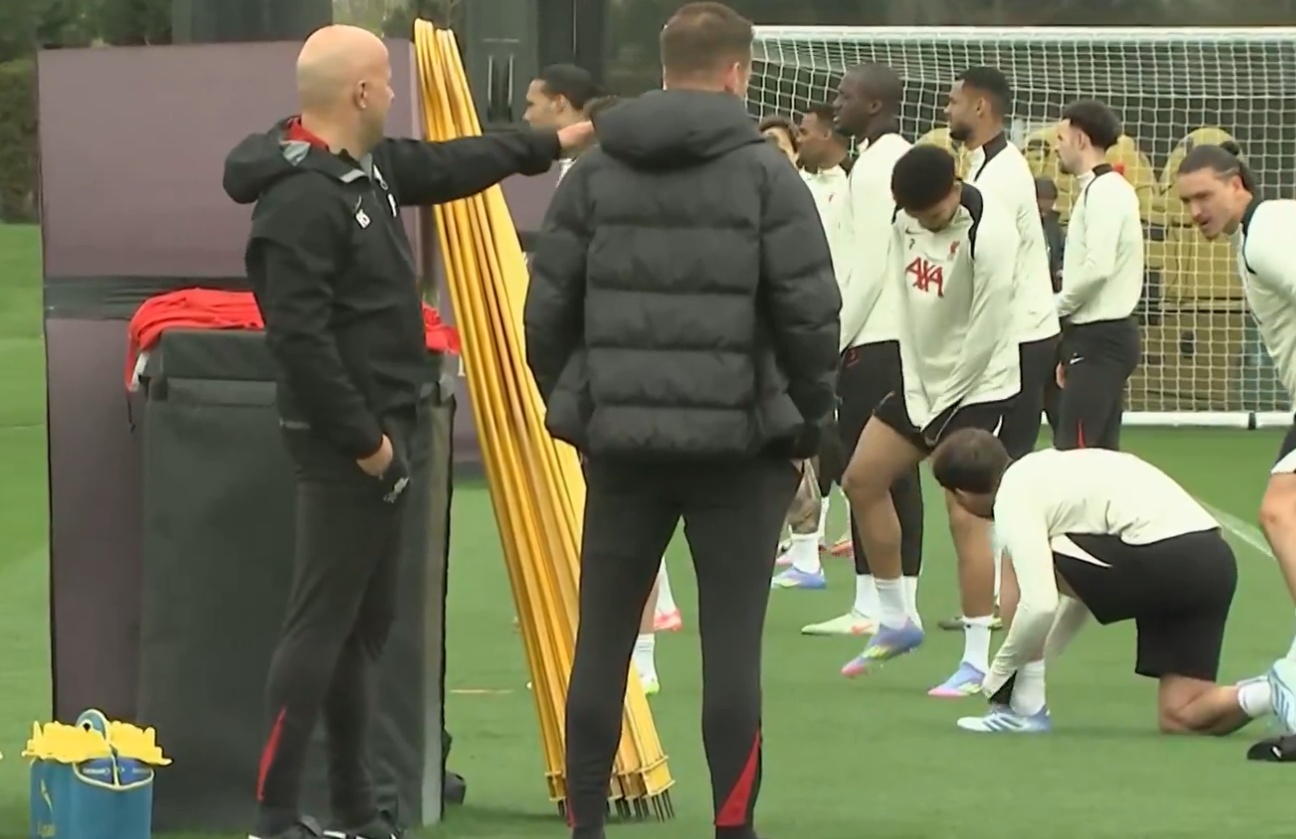 Ryan Gravenberch trained with Liverpool on Monday ahead of the Merseyside derby