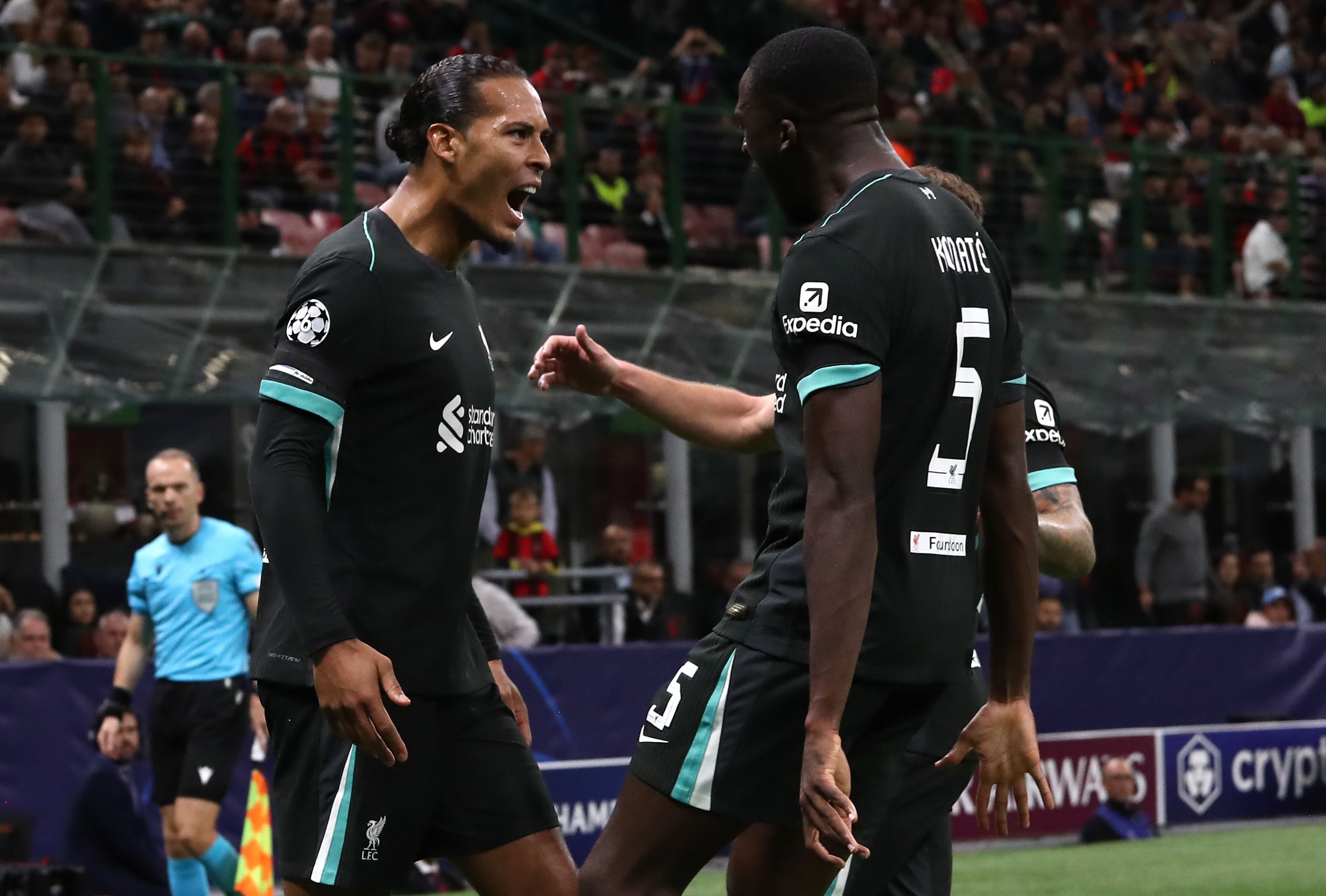 Virgil van Dijk and Ibrahima Konate are both one yellow card away from a suspension in the Champions League