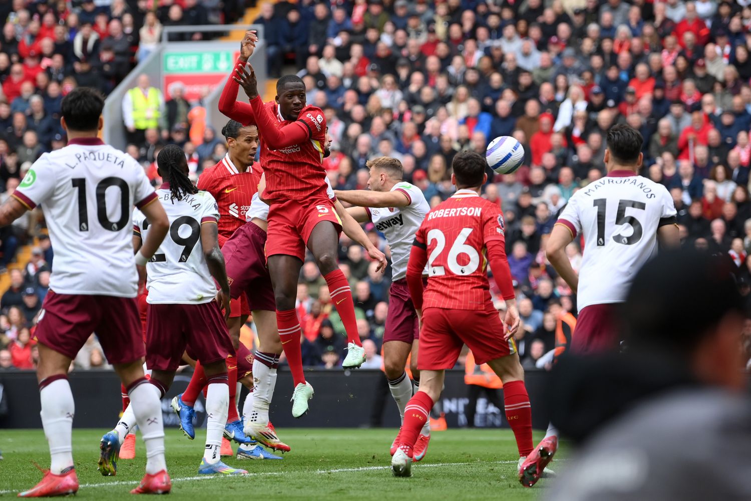 Virgil van Dijk heads the winner against West Ham