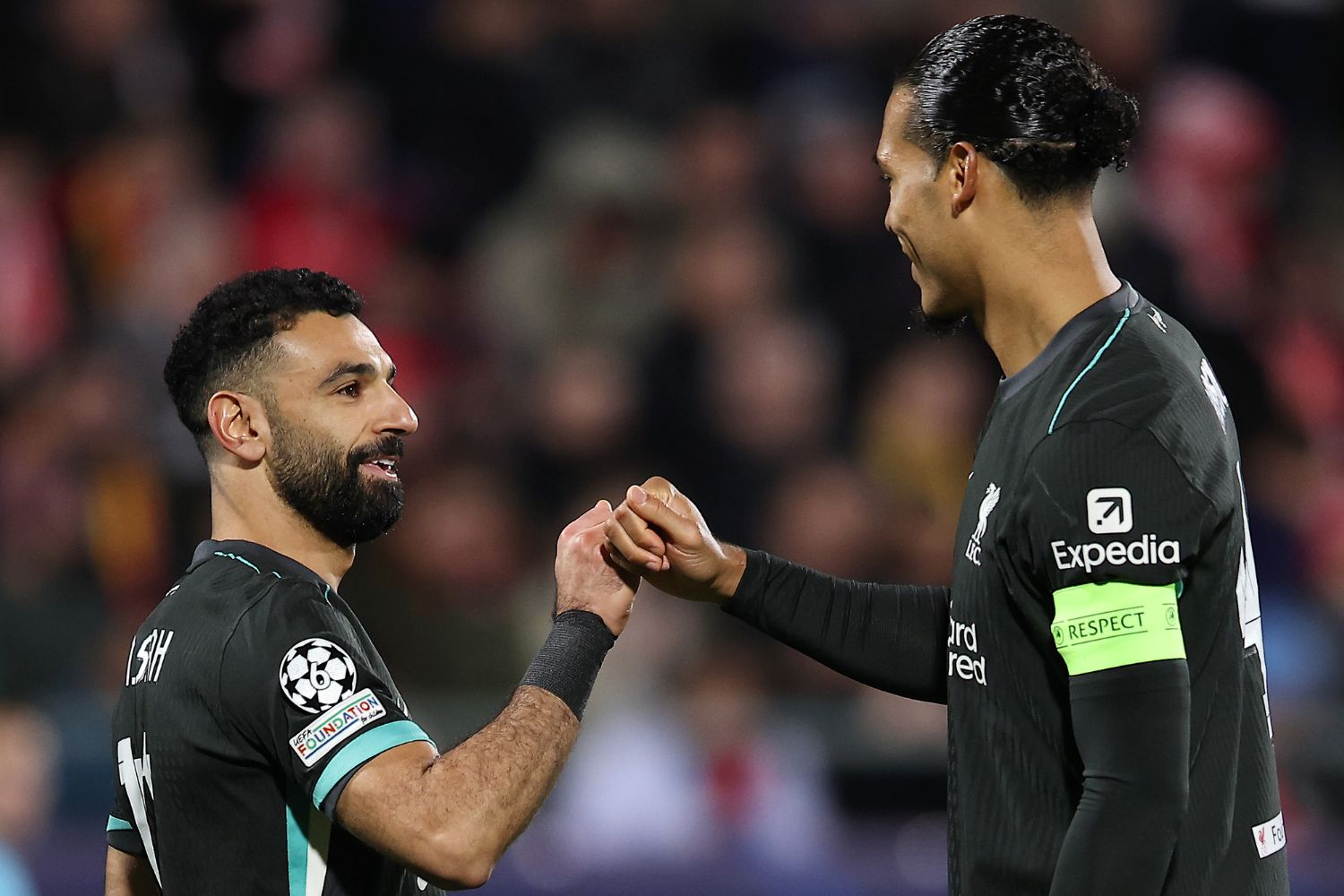 Mo Salah and Virgil van Dijk play against Girona