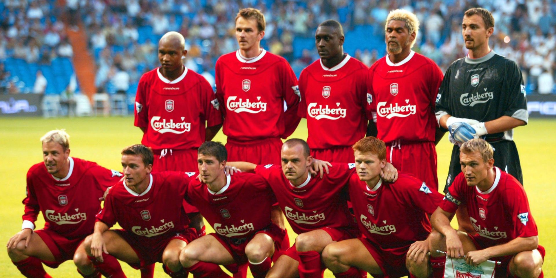 Liverpool squad with Gregory Vignal front row