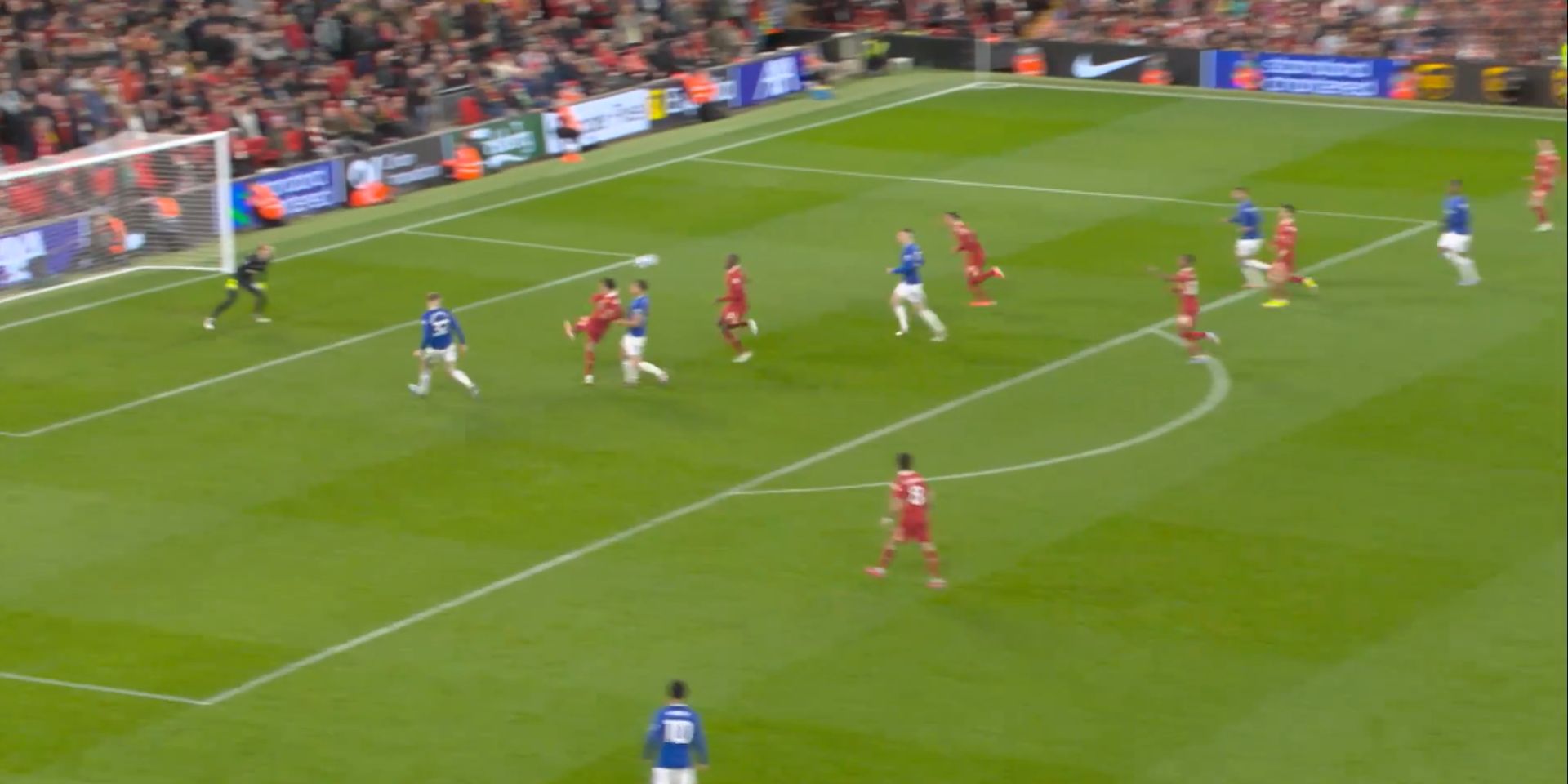 Curtis Jones's clearance against Everton