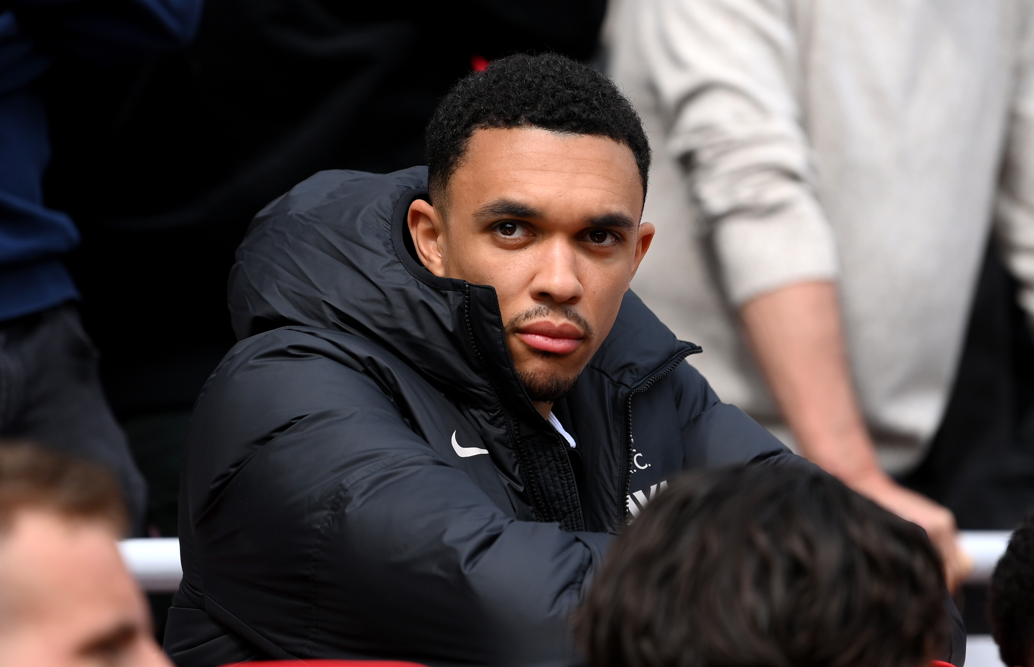 Alexander-Arnold watches Liverpool from the bench