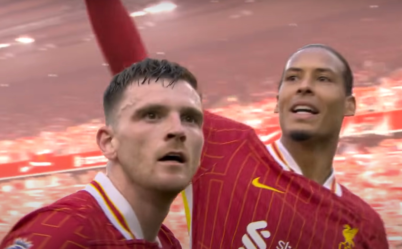 Virgil van Dijk summoned his teammates to sing You'll Never Walk Alone in front of the Kop