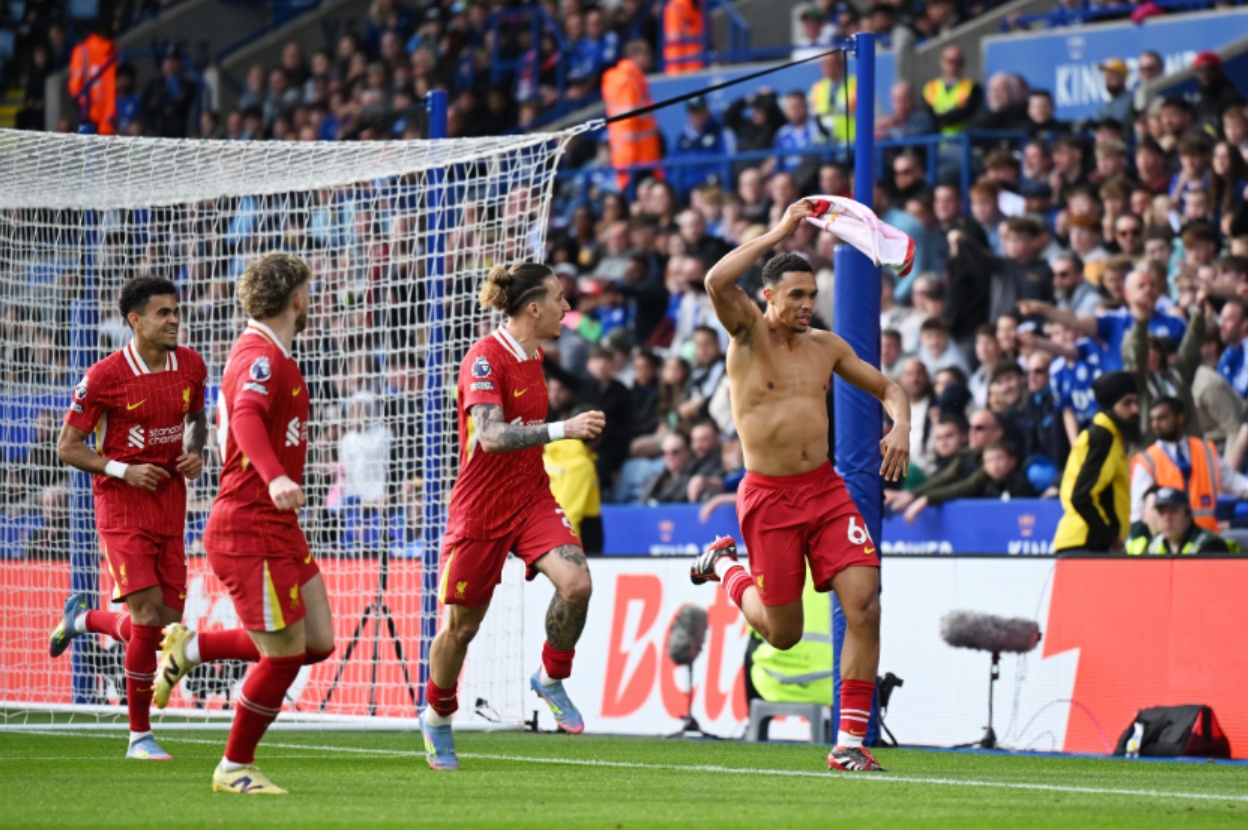 Trent Alexander-Arnold's winning goal at Leicester has put Liverpool on the brink of becoming Premier League champions