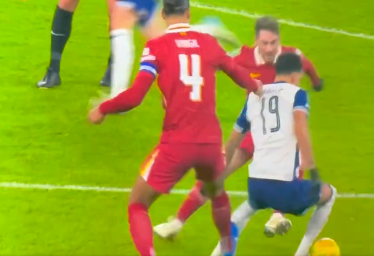 Virgil van Dijk appeared to stamp on Dominic Solanke in the Carabao Cup this season