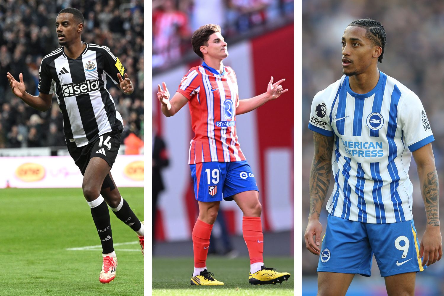 Alexander Isak, Julian Alvarez and Joao Pedro (Photo by Steve Bardens/Getty Images)