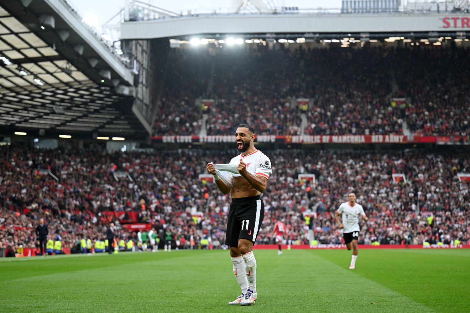 Mo Salah scores at Old Trafford