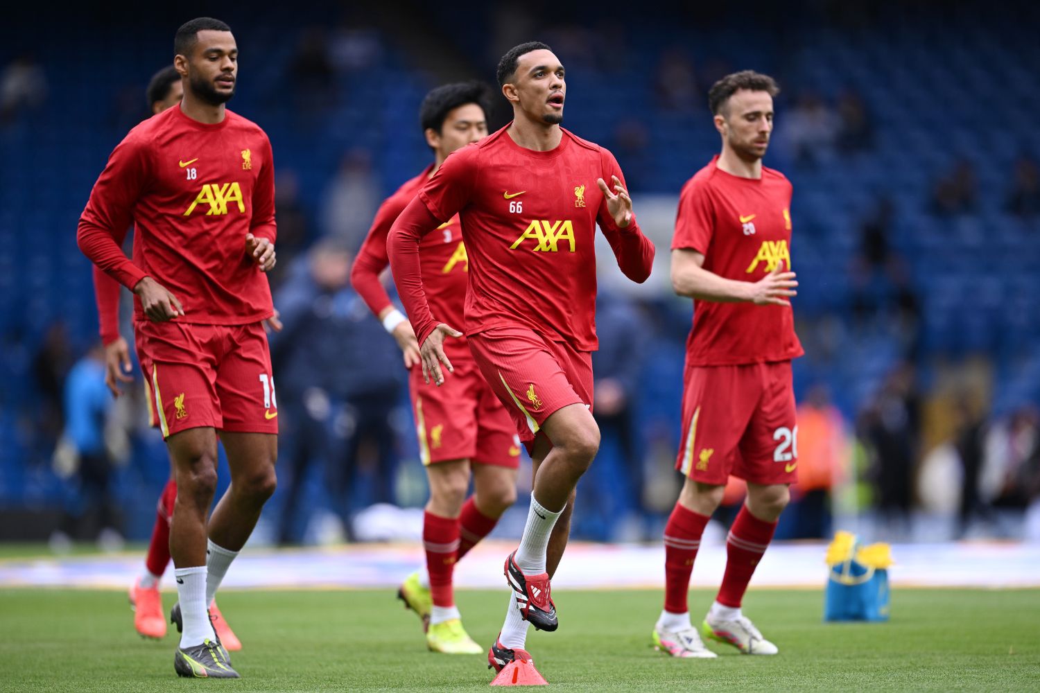Trent Aleaxander-Arnold warms up against Chelsea