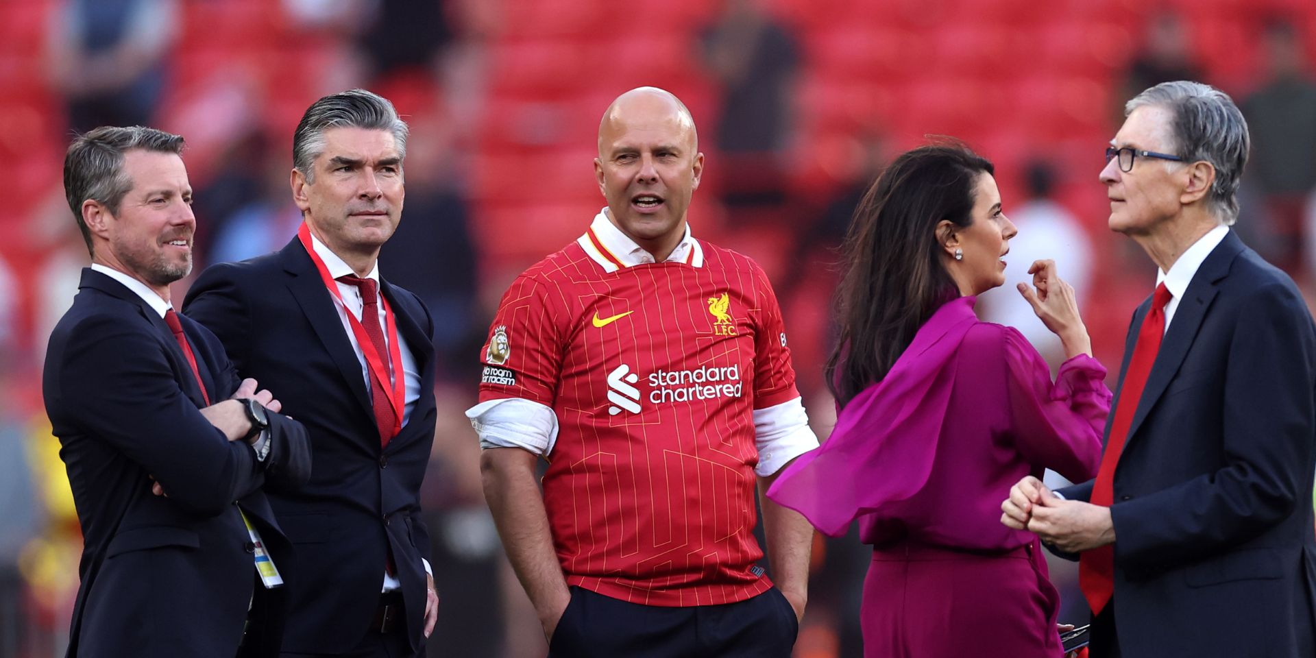 Arne Slot after winning the league at Anfield