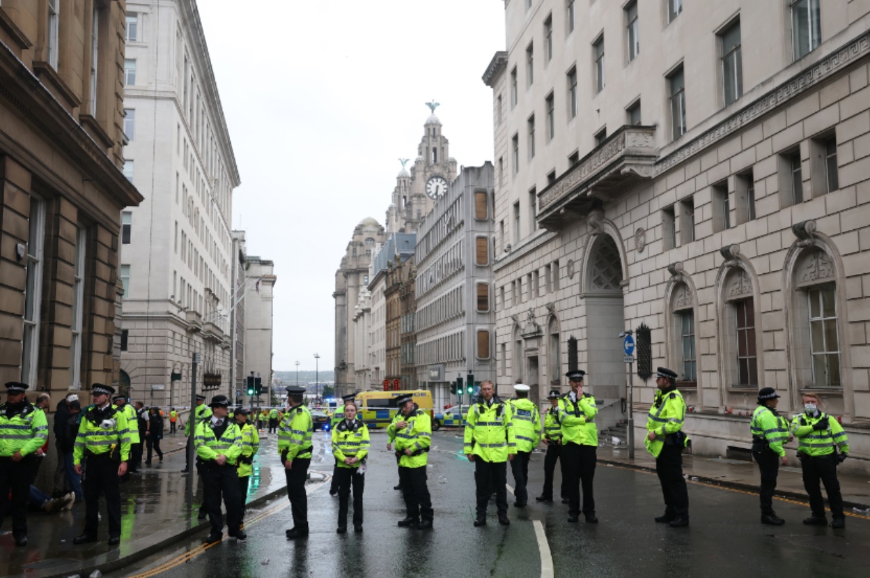 Emergency services attend the scene of a road traffic accident on Water Street